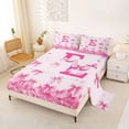thumbnail image 2 of Erosebridal Pink Bowknot Bed Sheets for Girl, Initial E Letter King Sheets, 4pcs, 2 of 5