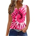 thumbnail image 2 of Nrmvnmi Plus Size Tank Tops for Women V Neck Sleeveless Tie Dye Shirt Casual Summer Solid Color Oversized Tanks Mothers Day Gifts, 2 of 5