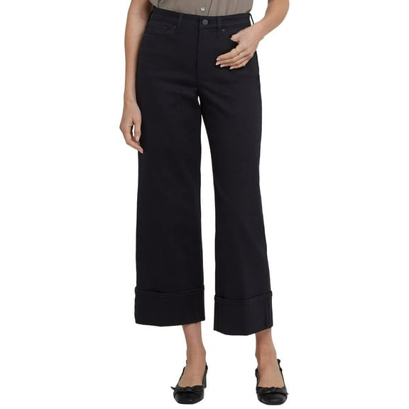 NYDJ womens  Teresa Black Wide leg Jean, 12