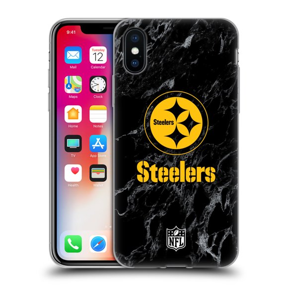 Head Case Designs NFL Pittsburgh Steelers Graphics Coloured Marble Soft Gel Case for Apple iPhone X / iPhone XS