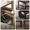 thumbnail image 3 of Huuger Computer Desk with Adjustable Shelves, 55 inch Gaming Desk with LED Lights & Power Outlets, Home Office Desk with Monitor Stand, Hooks & CPU Stand, Black, 3 of 11