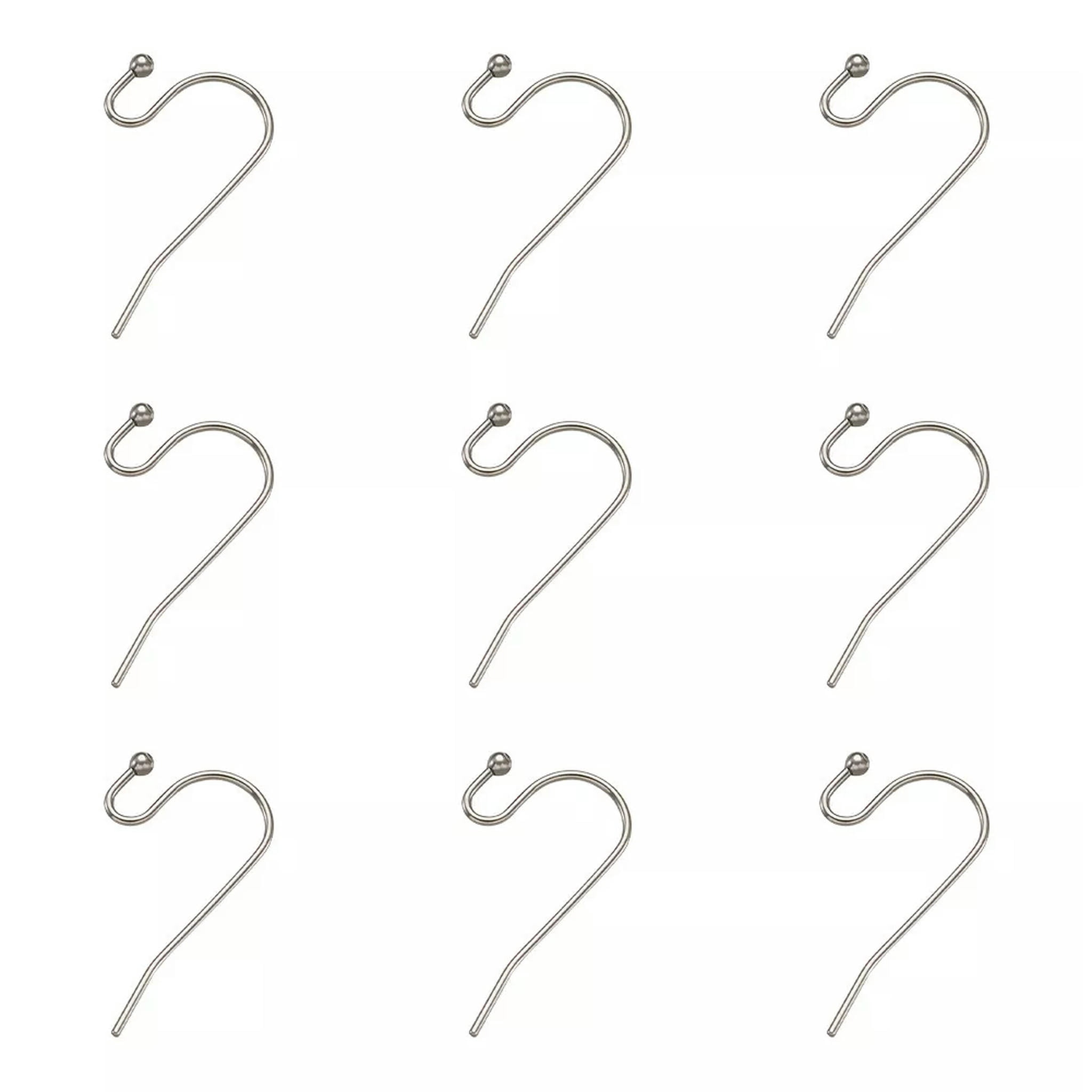 U8MO 200pc 304 Stainless Steel Earring Hooks French Ear Wire Ball End S-Hooks 21x12mm