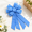 Blue Stripes, variant on Grey Stripe Linen Burlap Wreath Bow for Home Front Door Holiday Decor
