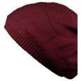thumbnail image 2 of NYFASHION101 Unisex Yarn Crafted Warm Knit Ribbed Baggy Hat Skull Cap Beanie, Burgundy, 2 of 4