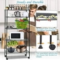 thumbnail image 4 of YRLLENSDAN Heavy Duty Garage Metal Shelving Units, 1100lbs Capacity 60"H 5 Tier Wire Storage Shelves with Wheels Adjustable Garage Shelves Storage Rack for Home Layer Shelves for Kitchen, 4 of 6