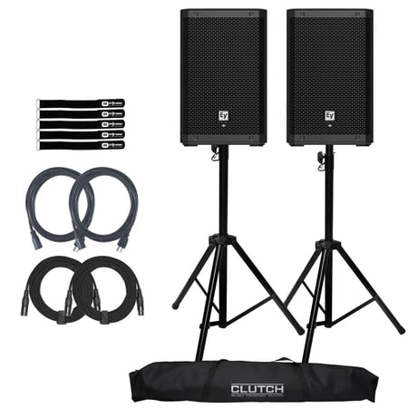 Electro-Voice ZLX-8P-G2-US 8 2-Way Powered Speaker 2-Pack with Stands Package