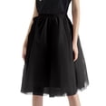 thumbnail image 4 of CIENVNSTG Women Flowy Skirts A Line High Waisted Knee Length Layered Party Midi Skirt Plus Size Tulle Dress Fashion Outfits Black L, 4 of 4