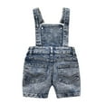 thumbnail image 2 of Gyratedream 6M-4T Baby Girl Boy Summer Jean Shorts Overalls,Toddler Summer Denim Shortall Suspender Denim Shorts, 2 of 6