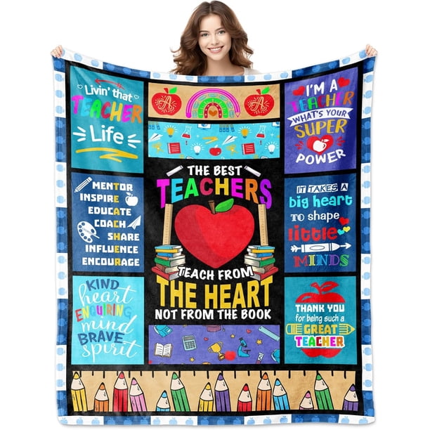 LHSHID Teacher Blanket Teacher Gifts for Women Men Birthday Gifts for Teacher Mentor Back To School Gifts Ideas for Teachers Day Christmas To My Teacher Throw Blanket 30"x40"