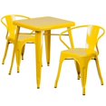 thumbnail image 1 of Flash Furniture 3 Piece Square Metal Bistro Dining Set in Yellow, 1 of 9