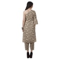 thumbnail image 4 of Moomaya Womens Printed One Shoulder Double Bell Sleeve Kurti Pant Set Ethnic Clothing Sets For Women, 4 of 7