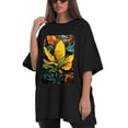 thumbnail image 4 of Plus Size Shirt for Women Black Tops for Women Oversized Short Sleeves Shirt for Women T Shirt Crewneck Shirt for Women L, 4 of 5
