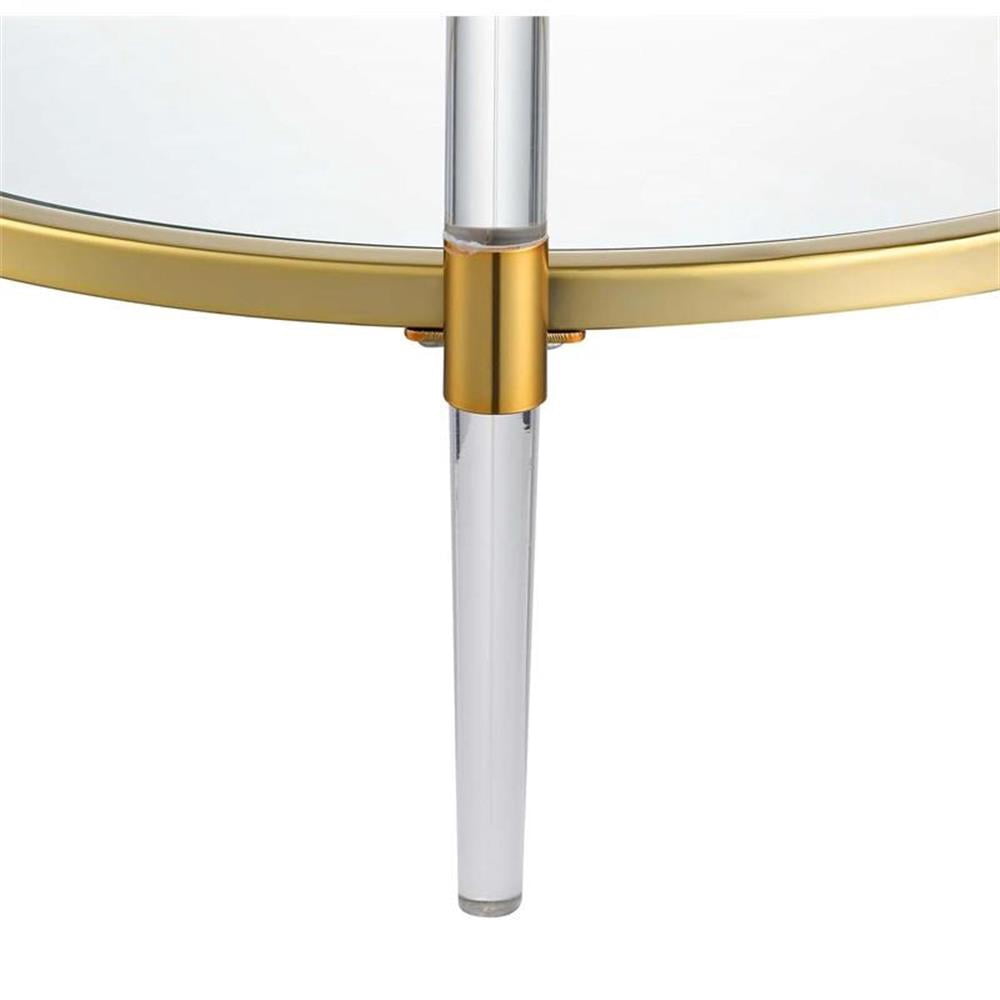 Convenience Concepts Royal Crest Acrylic Glass Coffee Table, Clear/Gold