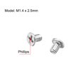 thumbnail image 2 of Uxcell M1.4x2.5mm Phillips Screw Fastener Silver Tone 2.5mm Dia Screw Head 50 Pack, 2 of 5