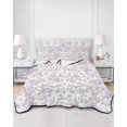 thumbnail image 3 of Spring Flower Twin XL Size Down Alternative Comforter,Lightweight Comforter Quilt Bedding Set with Pillow Shams Vintage Farmhouse Light Purple Boho Leaf All Seasons Bed Comforter Duvet Insert 68"x98", 3 of 7