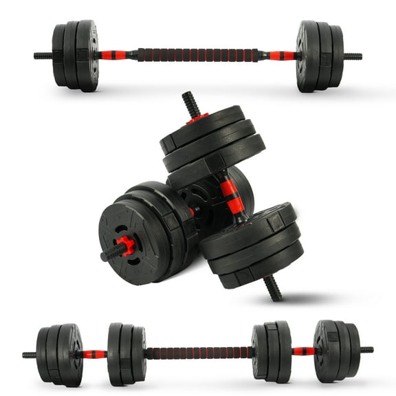 Signature Fitness Adjustable Dumbbell Set, Portable Design with Changeable Weight Plates and Non-Slip Handles for Home Gym Workouts