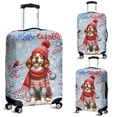 thumbnail image 2 of Hello Winter Brittany Spaniel Smiling in Red Scarf Hat Welcome Christmas Travel Luggage Cover Brittany Dog Lover Gifts Idea Suitcase Dust Protective Decor - 00017, 2 of 5