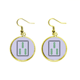 thumbnail image 1 of Mahjong azulejos patrón Bamboo Bar 3 Ear Dangle Golden Drop Earring Jewelry Mujer Unbranded M, 1 of 3