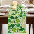 thumbnail image 3 of Table Runners 70 Inches Long Dress Scarves, St. Patrick's Day Farmhouse Coffee/Dining/Kitchen Table Decor, Holiday Table Runner, Lucky Shamrocks Spring Leaves Retro Plants 13x70 Inch, 3 of 9