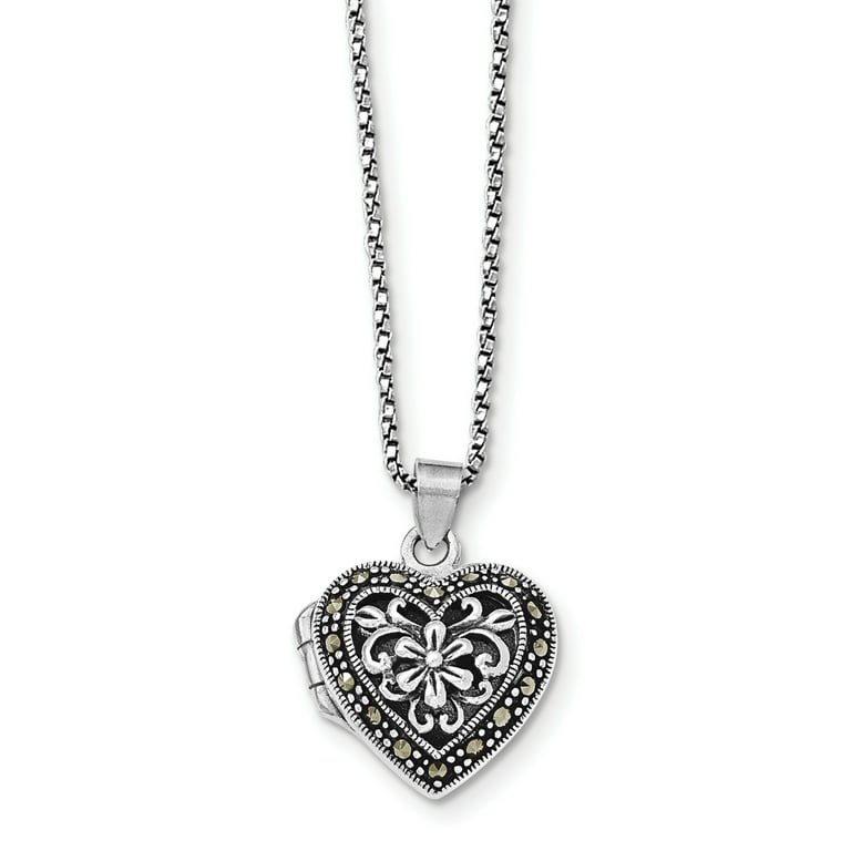 Marcasite heart pendant clearance
