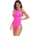 thumbnail image 5 of LYMAYTER Women's One Piece Bathing Suit Tummy Control V-Neck Bathing Beach Pool Essentials S-2XL, 5 of 10