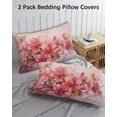 thumbnail image 3 of Flower Painted, Abstract Blush Pink Watercolor Pillow Covers King Size 2 Pack, Soft Bed Throw Pillowcases Breathable Cooling Long Lumbar Body Pillow Sham Cover for Bed Sofa 20''x36'', 3 of 7