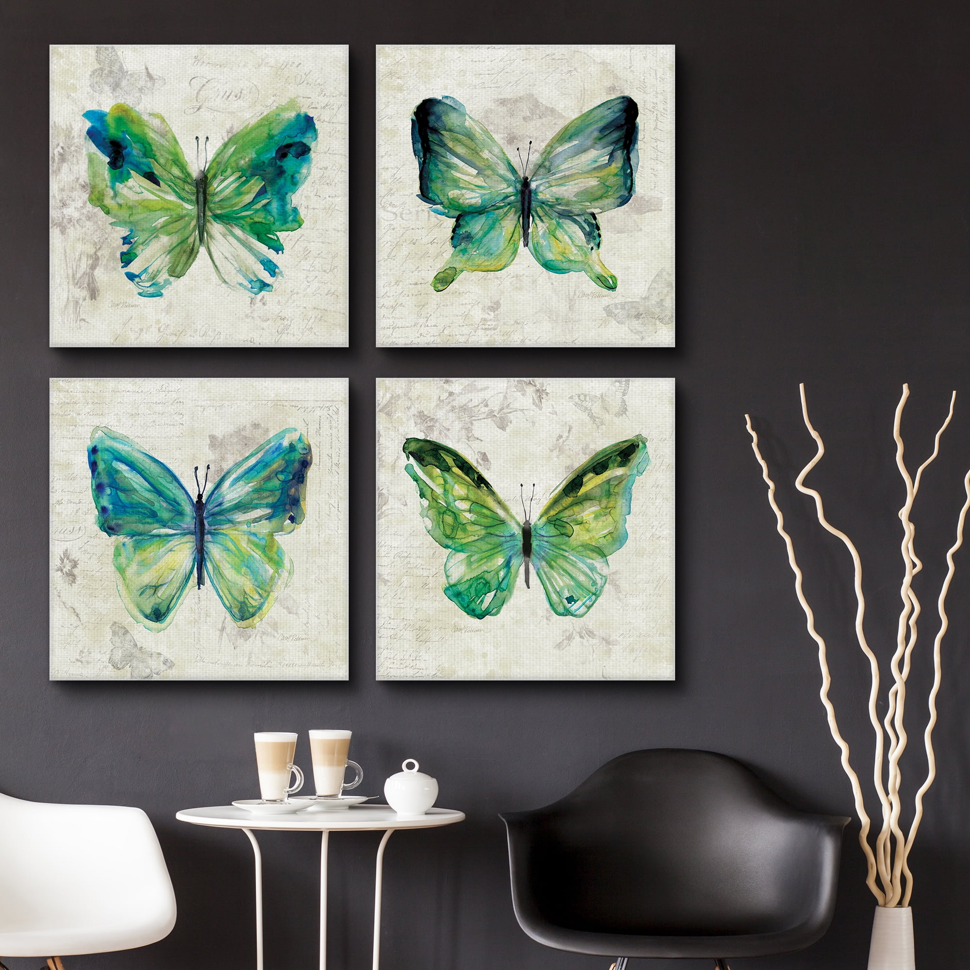 Free Shipping! Masterpiece Art Gallery Butterfly Sketch I-IV