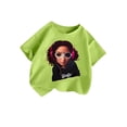 thumbnail image 1 of T-shirt à Manches Longues 2t pour Filles, Mignon Graphique Col Rond Manches Courtes Tee-Shirt d'Été Décontracté, 1 of 3