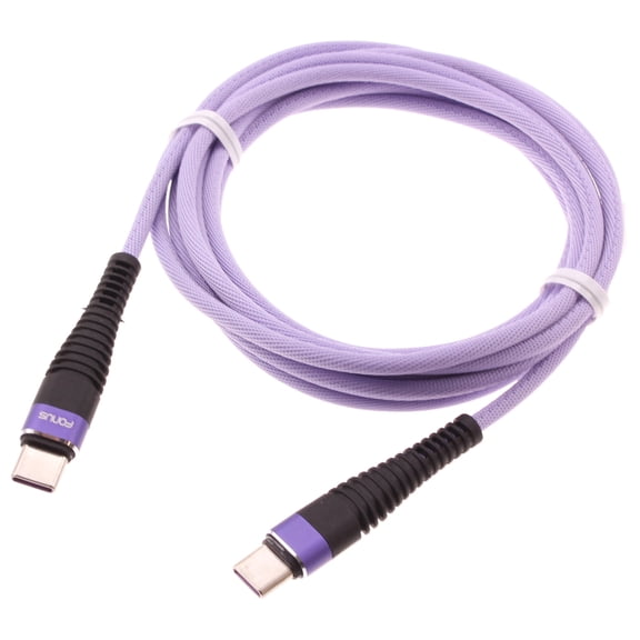 Purple 6ft PD Cable for Samsung Galaxy S23 FE Phone - Type-C to USB-C Long Charger Cord Power Wire Sync Braided Fast for Samsung Galaxy S23 FE 6.4" (Fan Edition) Model
