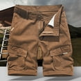 thumbnail image 2 of BADHUB Young Mens Cargo Shorts Clearance Classic Button Zipper Multi- Pocket Work Shorts Solid Color Ripstop Hiking Shorts Clearance Coffee XXL, 2 of 4
