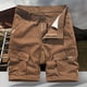 thumbnail image 1 of pstuiky Pantalones cortos para hombre, Pantalones cortos casuales de verano para hombre, de color liso, con múltiples bolsillos, cargo Pantalones cortos cargo, 1 of 3