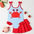 thumbnail image 2 of Girls Swimsuits Cute Little Crab Kini Swimming Pool Hot Spring Swimming Pool Hot Spring Natatorium Swimwear Red, 2 of 7