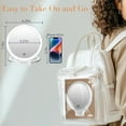 thumbnail image 6 of Funtouch Travel Makeup Mirror with Light, 1X/20X Magnifying with 3 Light Settings & Adjustable Brightness,Rechargeable Folding Compact Double Sides Mirror, White, 6 of 8