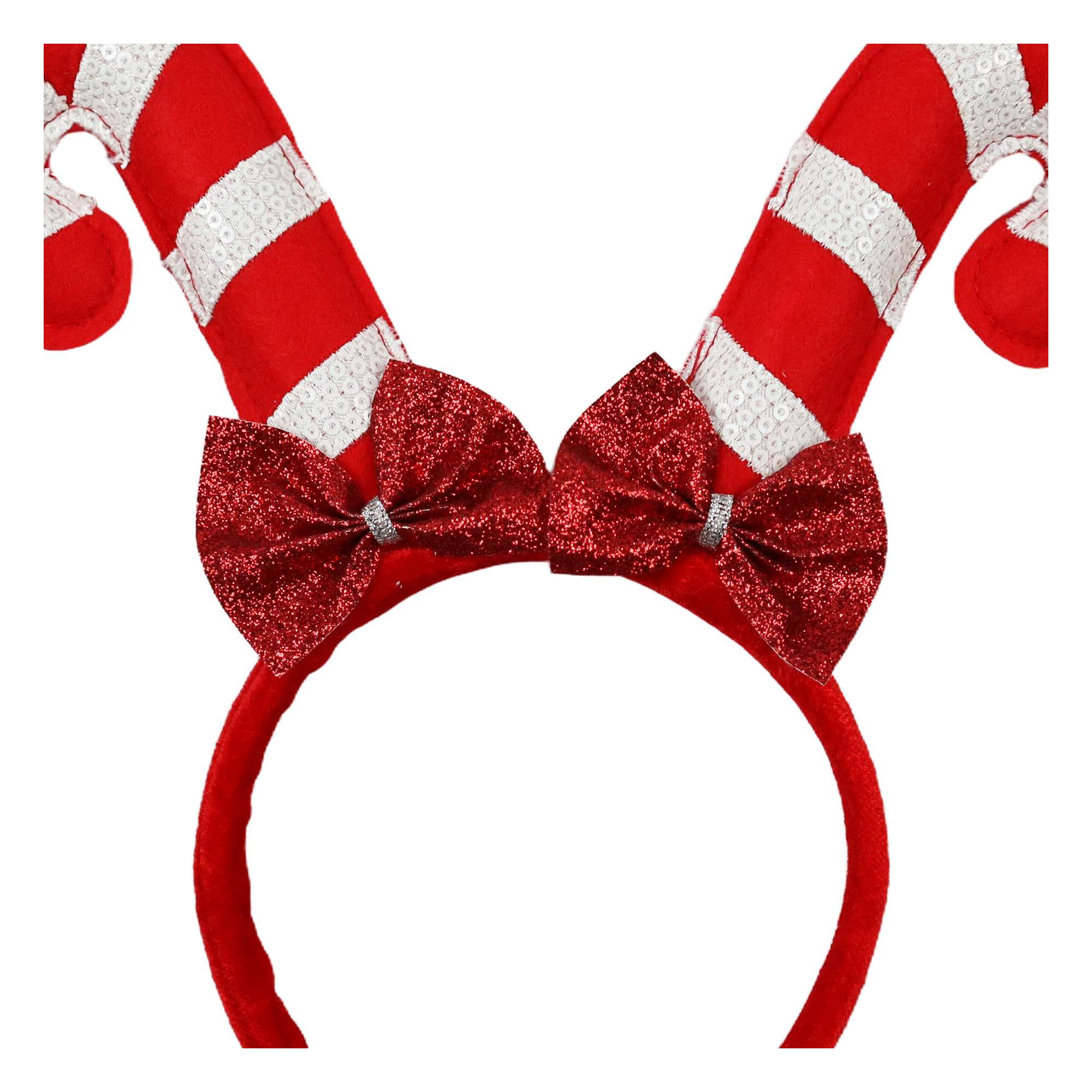 Holiday time Candy Cane headband,9 inch height,red colour