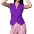 thumbnail image 6 of Sensestyle Waistcoat Women, A Lady's Suit Waistcoat Small Vest Slim Fit Paired with A Short Sleeveless Jacket with A Folded Waistcoat Vest Tops for Women Purple L, 6 of 7