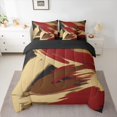 thumbnail image 2 of Homewish Brown Red Splash 7-Piece Twin Bedding Sets For Teens Boys Girls,Abstract Graffiti Bedding Comforter Set,Vintage Aesthetic Breathable Sheet Sets,Luxury Bedroom Decor,Reversible, 2 of 8