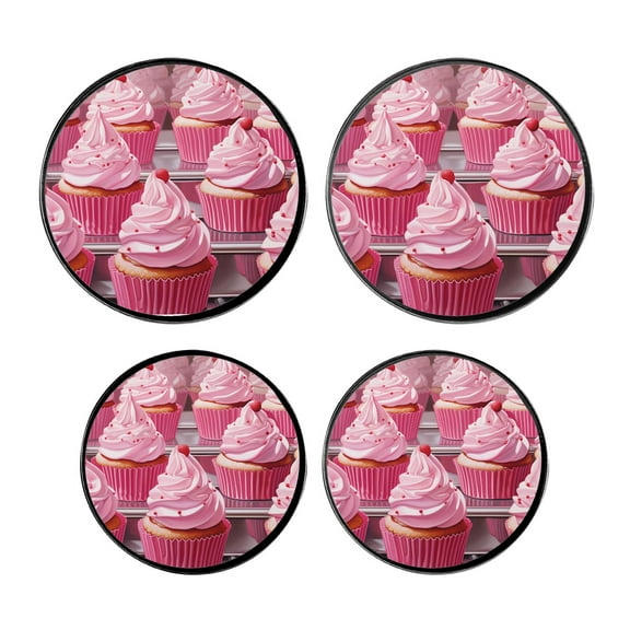 Stove Burner Covers 4 Pcs for Home Decor Cooktop Decorative ,Pink Cupcakes Berries style, Round Electric Stove Burner Covers 8Inch And 10Inch