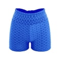 thumbnail image 2 of Gibobby Leggings cortos yoga mujer Ladies New Summer Honeycomb Fabric Bow Tie Belt Peach Hip Tight Waist High Hip Movement Yoga Shorts(Azul,G), 2 of 5