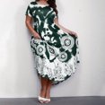 thumbnail image 2 of Ruimatai Robe Décontractée Grande Taille pour Femmes Manches Courtes Col Rond Été Fluide Confortable Élégante Imprimée Plage Fête T-Shirt Robe, 2 of 9