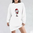 thumbnail image 2 of Pisexur Robes de Noël pour Femmes, Robe Chandail en Molleton à Col Rond Imprimé Verres de Vin Tendance, Robe de Fête Décontractée à Manches Longues, Robe de Vacances de Noël Mini Robe, 2 of 4