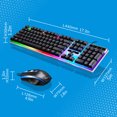 thumbnail image 2 of G21 Juego de ratón con teclado con cable USB LED Luz de fondo de color arcoíris Teclado de ratón de ordenador para juegos Inevent EL2094-02B, 2 of 7