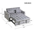 thumbnail image 7 of 52 inch Convertible Pull - Out Trundle Sofa Bed, Velvet Upholstered Loveseat with Adjustable Sleeper, Multi - Functional Couch for Small Spaces, Light Gray, 7 of 7