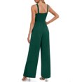thumbnail image 5 of ABATAB Women's Casual Loose Overalls One Piece Sleeveless Smocked Jumpsuits Wide Leg Long Pant Rompers with Pockets, 5 of 7