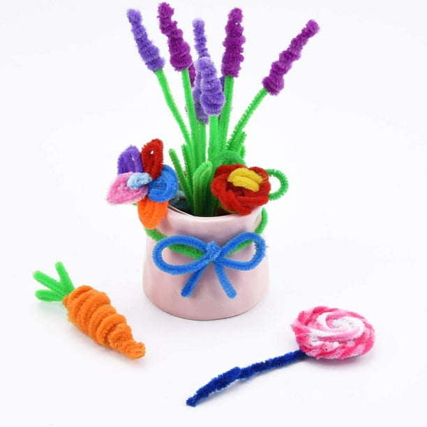 1 Set Pipe Cleaners Crafts Flexible Bendable Wire Colorful Chenille Stems  Diy Tulip Bouquet Making Kit Kids Girl Diy Flower Art Project Craft Supplies