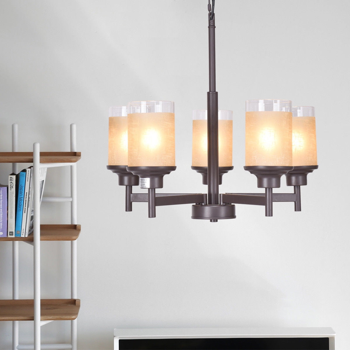 modern 5 light chandelier