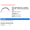 thumbnail image 2 of Rear Center Brake Hose - Compatible with 1996 - 1999 Ford Econoline Super Duty 1997 1998, 2 of 2
