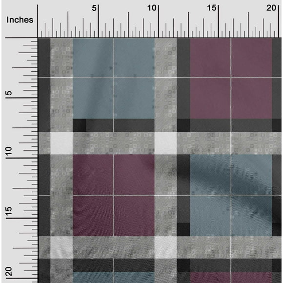 oneOone Organic Cotton Poplin Twill Fabric Tartan Check Decor Fabric Printed BTY 42 Inch Wide