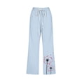 thumbnail image 4 of lcziwo Women's High Waist Linen Capris with Pockets, Light Blue, 4 of 4
