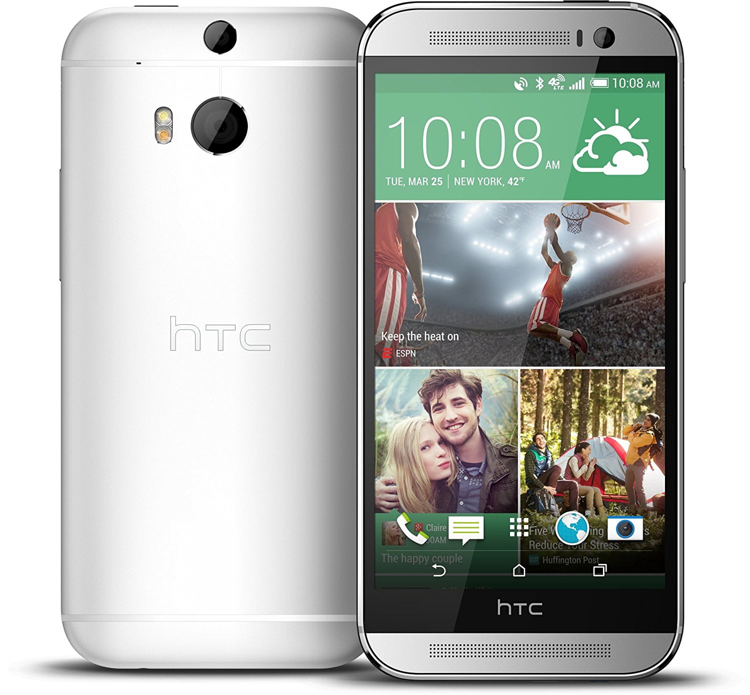 Htc One M8 32gb Silver Fully Unlocked Certified Refurbished Good Condition Walmart Com Walmart Com