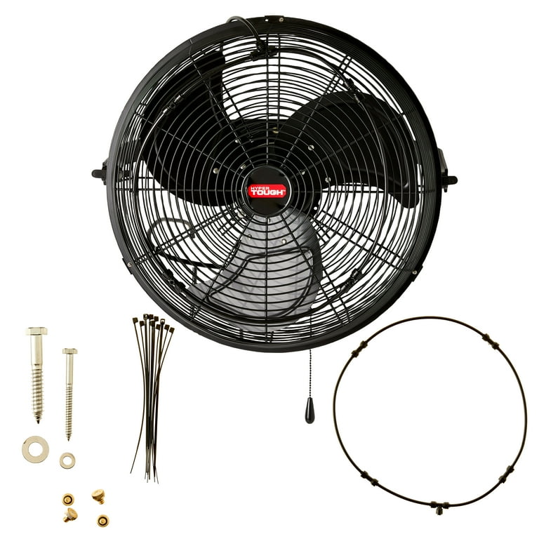 Hyper Tough 18 Inch Outdoor Wall Mounted Fan With Misting, 59 OFF